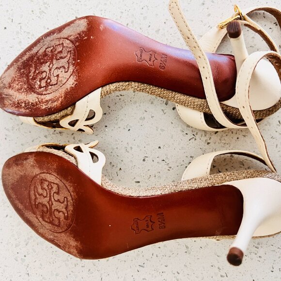 Tory Burch Aileen Sandal-Veg Leahter, size 6.5 with Original box - Picture 3 of 6